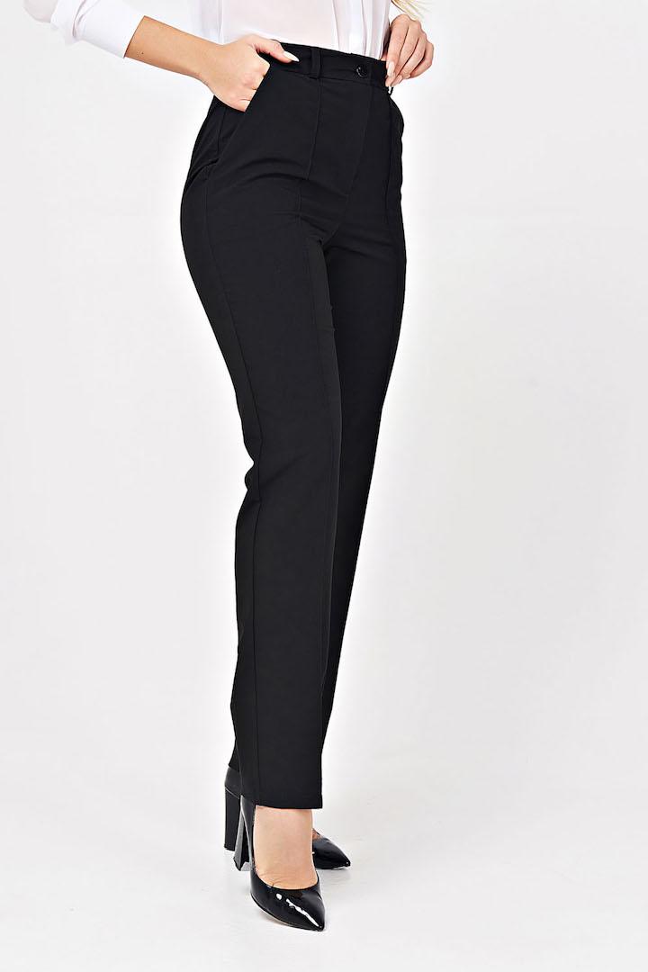 Фото товара 16072, женские черные брюки прямого кроя